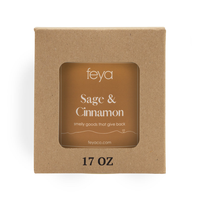 Feya Sage & Cinnamon 17 oz Candle In Box