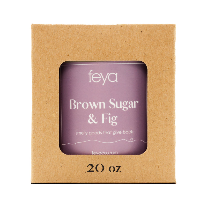 Feya Brown Sugar & Fig 20 oz Candle with box