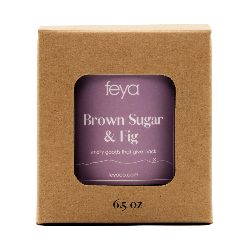 Feya Brown Sugar & Fig 6.5 oz Candle with Box